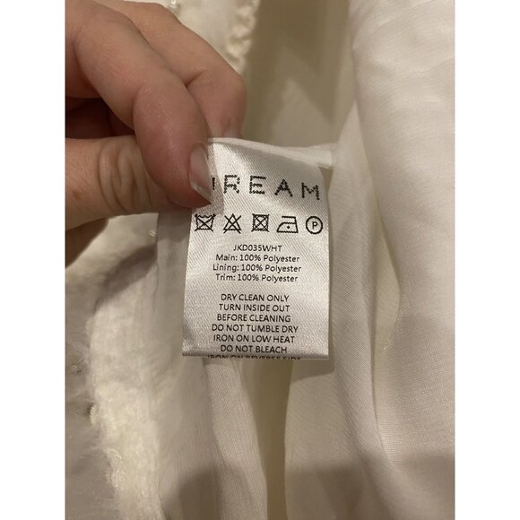 Dream Sister Jane Agatha Jacket Womens XS Ivory Embellished Sequin Pearl Trim - Picture 6 of 7